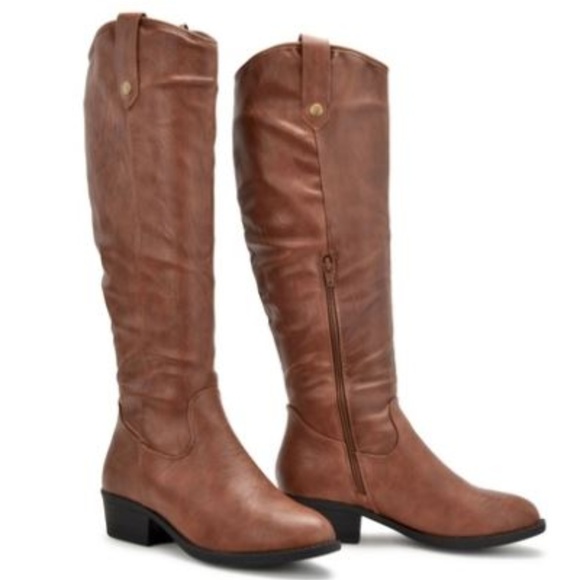 womens cognac riding boots